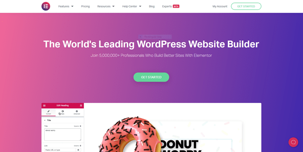 Elementor World's Leading WordPress Website Builder Landing Page