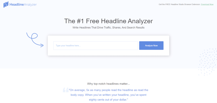 landing page of CoSchedule Headline Analyzer headline creator for driving more traffic to your website